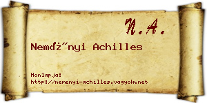 Neményi Achilles névjegykártya